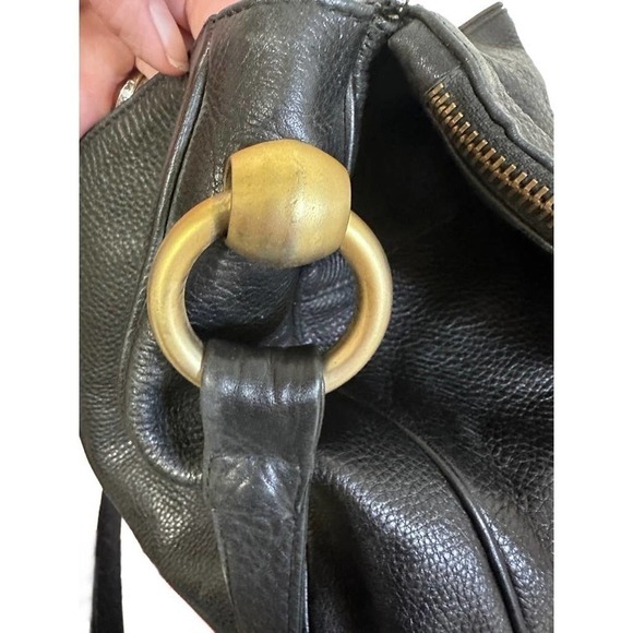 PLINIO VISONA MADE IN ITALY LEATHER PURSE Shoulder bag Zipper Detail - Picture 6 of 7